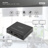 Digitus 4K HDMI-splitter, 1x2, HDMI splitter Sort