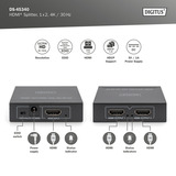 Digitus 4K HDMI-splitter, 1x2, HDMI splitter Sort