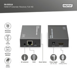 Digitus HDMI IP Extender Receiver DS-55518, Full HD, HDMI-udvidelse forlænger Sort