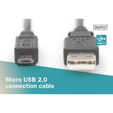 Digitus USB 2.0 tilslutningskabel USB-A (stik) > Micro-USB (stik) Sort