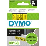 Dymo D1 - Standard - Sort på gul - 12mm x 7m, Tape Sort på gul, Polyester, Belgien, -18 - 90 °C, DYMO, LabelManager, LabelWriter 450 DUO