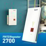 FRITZ! 2700 Bridges og Repeaters Hvid/grå, Repeater 2700, Netværksgentager, 125 Mbit/s, Wi-Fi, Ethernet LAN, Hvid