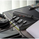 ICY BOX IB-HUB1437-CPD Ledningsført USB 3.2 Gen 2 (3.1 Gen 2) Type-C Sort, USB hub Sort, Ledningsført, USB 3.2 Gen 2 (3.1 Gen 2) Type-C, 100 W, Sort, 10 Gbit/sek., Aluminium, Plast