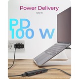 ICY BOX IB-HUB1437-CPD Ledningsført USB 3.2 Gen 2 (3.1 Gen 2) Type-C Sort, USB hub Sort, Ledningsført, USB 3.2 Gen 2 (3.1 Gen 2) Type-C, 100 W, Sort, 10 Gbit/sek., Aluminium, Plast