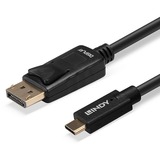 Lindy 43307 videokabel adapter 10 m USB Type-C DisplayPort Sort Sort, 10 m, USB Type-C, DisplayPort, Hanstik, Hanstik, Lige