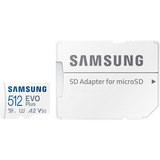 SAMSUNG EVO Plus microSD-hukommelseskort Hvid, 512 GB, MicroSDXC, Klasse 10, UHS-I, 130 MB/s, 130 MB/s