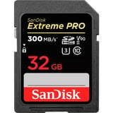 SanDisk Extreme PRO 32 GB SDHC UHS-II Klasse 10, Hukommelseskort Sort, 32 GB, SDHC, Klasse 10, UHS-II, 300 MB/s, 260 MB/s