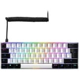 Sharkoon SGK50 S4 tastatur RF trådløs + USB QWERTY Portugisisk Hvid, Gaming-tastatur Hvid/Sort, PT-layout, Kalih rød, 60%, RF trådløs + USB, QWERTY, RGB LED, Hvid