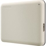 Toshiba Canvio Advance ekstern harddisk 1000 GB Hvid Beige, 1000 GB, 2.5", 2.0/3.2 Gen 1 (3.1 Gen 1), Hvid