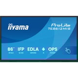 iiyama TE8612MIS-B4AG skilte display Interaktivt fladpanel 2,17 m (85.6") LCD Wi-Fi 400 cd/m² 4K Ultra HD Sort Berøringsskærm Indbygget processer Android 24/7, Offentlig visning Sort (mat), Interaktivt fladpanel, 2,17 m (85.6"), LCD, 3840 x 2160 pixel, Wi-Fi, 24/7