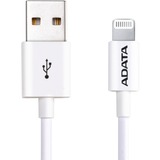 ADATA AMFIPL-1M-CWH Lightning kabel Hvid Hvid, 1 m, Lightning, USB A, Hanstik, Hanstik, Hvid