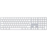 Apple MQ052Z/A tastatur Bluetooth QWERTY US International Hvid Sølv/Hvid, Layout i Storbritannien, Gummi dome, Fuld størrelse (100 %), Trådløs, Bluetooth, QWERTY, Hvid