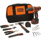 BLACK+DECKER BDCDD12HTSA Nøglefri Sort, Orange, Bore-/ skruemaskine Sort/Orange, Pistolgreb boremaskine, Nøglefri, 2,5 cm, 1 cm, 550 rpm, 22500 bpm or slag i minuttet