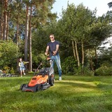 BLACK+DECKER BEMW481ES Skubbe plæneklipper Vekselstrøm Orange Orange/Sort, Skubbe plæneklipper, 600 m², 42 cm, 2 cm, 7 cm, Roterende knive