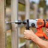 BLACK+DECKER Batteri kombihammer BCD900E2K, 18Volt, Borehammer Orange/Sort