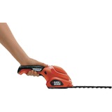 BLACK+DECKER GSL300 Batteridrevet hækkeklipper Dobbeltklinge 600g trådløs hækkeklipper, Busk sakse Orange/Sort, Batteridrevet hækkeklipper, 15 cm, Dobbeltklinge, 8 mm, 800 spm, Rød