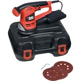 BLACK+DECKER KA191EK transportabel slibemaskine 480 W, Tilfældige rystepudser Orange/Sort, 5 mm, 2,5 mm, Strøm, 480 W, 12,5 cm, 230 W