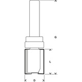 Bosch Afkortningsfræser Expert til trælaminat, Ø 16mm Laminat trimbit, 6,8 cm, 2,54 cm, 1,27 cm, 8 mm, 1 stk