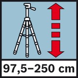 Bosch BT 250 Professional kamerastativ Laserniveau 3 ben Blå, Hvid, Stativer og stativ tilbehør Sølv/Blå, 3 ben, Blå, Hvid, 2,5 m, 3,4 kg