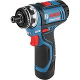 Bosch Bore-/skruemaskine 0 601 9F6 000 GSR 12V-15 FC Professional, Skruetrækker Blå/Sort, Inkls. akku, oplader, L-boxx mm.