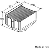 Bosch DWZ1DX1I6 emhætte tilbehør Emhætte, genbrugssæt, Konvertering sæt Emhætte, genbrugssæt, Sort, Hvid, Gul, Side, Bosch, 1 stk