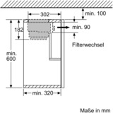 Bosch DWZ1IX1C6 emhætte tilbehør Emhætte, genbrugssæt, Konvertering sæt Sølv, Emhætte, genbrugssæt, Sølv, 5 dB, 100 m³/t