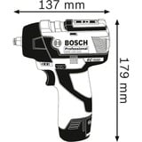 Bosch GDS 10.8 V-EC Professional 3/8" 2600 rpm 115 Nm Blå 10,8 V, Schlagskruemaskine Blå/Sort, Momentnøgle, Blå, 3/8", 2600 rpm, 115 Nm, 1200 rpm
