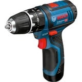 Bosch GSB 12V-15 Professional 1300 rpm Sort, Blå, Slagboremaskine Blå/Sort, Pistolgreb boremaskine, Sort, Blå, 1 cm, 1300 rpm, 1,9 cm, 1 cm