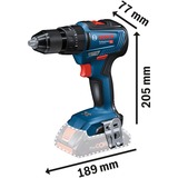 Bosch GSB 18V-55 PROFESSIONAL 1800 rpm Nøglefri 1,1 kg Sort, Blå, Rød, Slagborer skruemaskine Blå/Sort, Pistolgreb boremaskine, Nøglefri, Børstefri, Sort, Blå, Rød, 1,3 cm, 1800 rpm