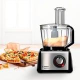 Bosch MC812M865 foodprocessor 3,9 L Sort, Rustfrit stål Sort/børstet rustfrit stål, 3,9 L, Sort, Rustfrit stål, Slå, Blande, Hakke, Skære, Mikse, Puré, Aktivitet, Plast, 430 mm