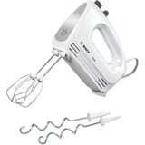 Bosch MFQ24200 røremaskine og mikser Håndmixer 400 W Børstet stål, Hvid, Håndmikser Hvid/rustfrit stål, Håndmixer, Børstet stål, Hvid, Slå, Ælte, Mikse, Omrøre, Knapper, Løftestang, Metal, Plast, 400 W