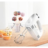 Bosch MFQ24200 røremaskine og mikser Håndmixer 400 W Sølv, Hvid, Håndmikser Hvid/rustfrit stål, Håndmixer, Sølv, Hvid, Slå, Ælte, Mikse, Omrøre, Knapper, Løftestang, Metal, Plast, 400 W