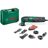 Bosch PMF 220 CE Set Sort, Grøn 220 W 20000 OPM, Multi-funktion værktøj Grøn/Sort, Milling, Trimning, Skære, Slibning, Save, Skrabning, Sort, Grøn, 20000 OPM, 15000 OPM, 2,8°, Vekselstrøm