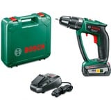 Bosch PSR 18 LI-2 Ergonomic 1400 rpm Nøglefri 1,3 kg Sort, Grøn, Slagboremaskine Grøn/Sort, Boremaskine, Nøglefri, 1,3 cm, 1400 rpm, 3,8 cm, 1,3 cm