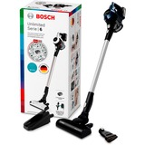 Bosch Serie 6 BBS611PCK håndholdt støvsuger Blå, Sølv Poseløs, Skaft støvsuger Sort/Blå, Dry, Hygiejnefilter, Filtrering, Tyskland, Poseløs, Blå, Sølv