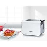 Bosch TAT8611 brødrister 2 skive(r) 860 W Anthracit, Hvid rustfrit stål/Hvid, 2 skive(r), Anthracit, Hvid, Plast, Rustfrit stål, 860 W, 220 - 240 V, 50 Hz, Detail