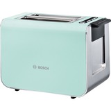 Bosch TAT8612 brødrister 2 skive(r) 860 W Grøn Turkis/Sølv, 2 skive(r), Grøn, Knapper, 860 W