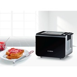 Bosch TAT8613 brødrister 2 skive(r) 860 W Sort, Sølv rustfrit stål/Sort, 2 skive(r), Sort, Sølv, Rustfrit stål, Knapper, 860 W, 220 - 240 V, Detail
