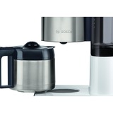 Bosch TKA8A681 kaffemaskine Semi-auto Dråbe kaffemaskine 1,1 L, Filter maskine højglans hvid/rustfrit stål, Dråbe kaffemaskine, 1,1 L, Malet kaffe, 1100 W, Sort, Rustfrit stål, Hvid