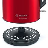 Bosch TWK3P424 elkedel 1,7 L 2400 W Grå, Rød Rød/grå, 1,7 L, 2400 W, Grå, Rød, Rustfrit stål, Vandmåler, Overophedningsbeskyttelse