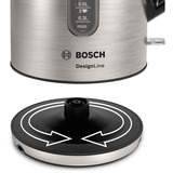 Bosch TWK4P440 elkedel 1,7 L 2400 W Sort, Rustfrit stål rustfrit stål/Sort, 1,7 L, 2400 W, Sort, Rustfrit stål, Rustfrit stål, Vandmåler, Overophedningsbeskyttelse