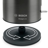 Bosch TWK5P475 elkedel 1,7 L 2400 W Grå grå/Sort, 1,7 L, 2400 W, Grå, Rustfrit stål, Vandmåler, Ledningsfri