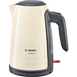 Bosch TWK6A017 elkedel 1,7 L 2400 W Beige, Sort fløde/mørk grå, 1,7 L, 2400 W, Beige, Sort, Plast, Rustfrit stål, Vandmåler, Overophedningsbeskyttelse