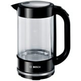 Bosch TWK70B03 elkedel 1,7 L 2400 W Sort, Transparent Sort, 1,7 L, 2400 W, Sort, Transparent, Glas, Vandmåler, Overophedningsbeskyttelse