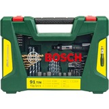 Bosch V-Line TIN bore- / bit-sæt, 91 dele, Boremaskine &amp; bit sæt Grøn