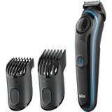 Braun BT3040 skæg trimmer Våd og tør Sort Sort/Blå, Vaskbar, Sort