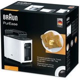 Braun PureEase HT 3010 WH 2 skive(r) 1000 W Hvid, Brødrister Hvid, 2 skive(r), Hvid, Knapper, Dreje, 1000 W