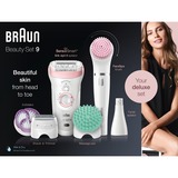 Braun Silk-épil 9 81683682 hårfjerner 40 pincetter Hvid, Lyserød, Epilator Hvid/Rosé guld, Hvid, Lyserød, 40 pincetter, Eksfoliering, LED, Tyskland, 1 SensoFoil