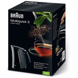 Braun WK 500 elkedel 1,6 L 3000 W Sort Sort, 1,6 L, 3000 W, Sort, Vandmåler, Filtrering