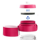Brita Fill&Go Bottle Filtr Pink Vandfiltreringsflaske Lyserød, Transparent, Drikkedunk gennemsigtig/Bær, Vandfiltreringsflaske, Lyserød, Transparent